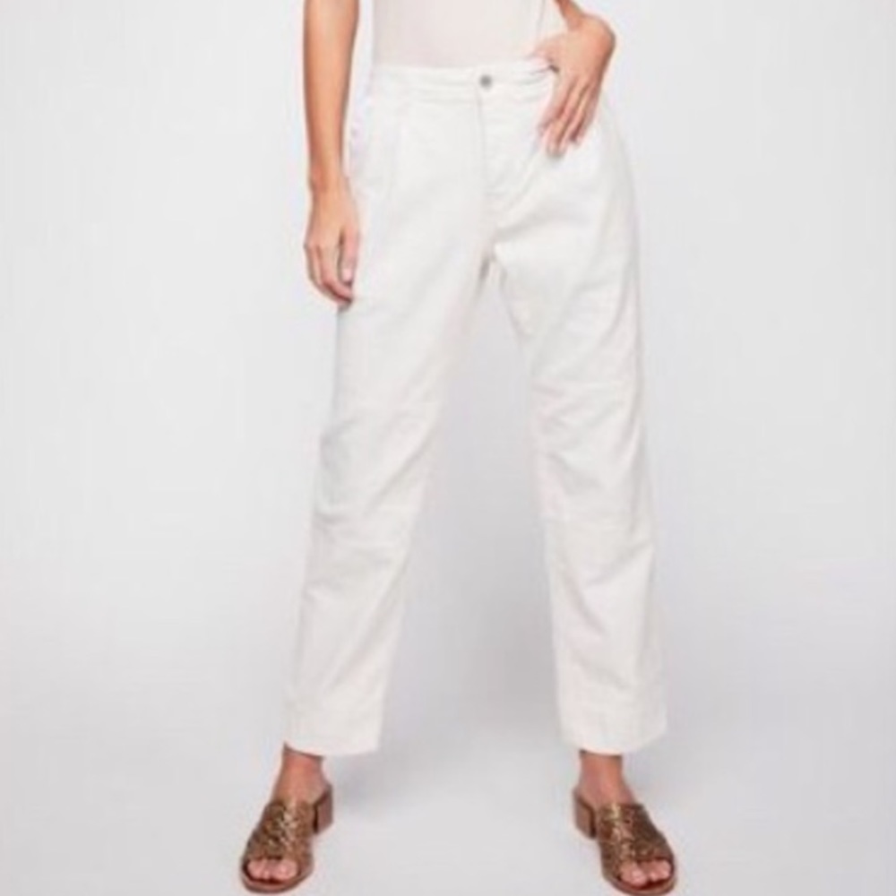 Free People Button Fly Utility Boyfriend Pants Sz 26